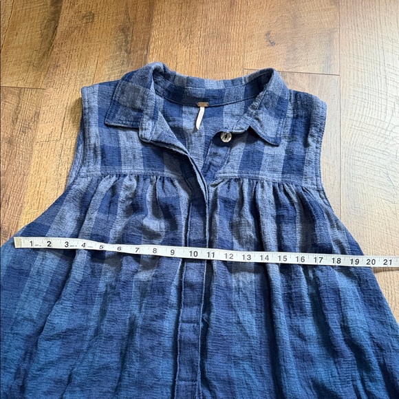 Free People Blue Plaid Sleeveless Top - Picture 5 of 10